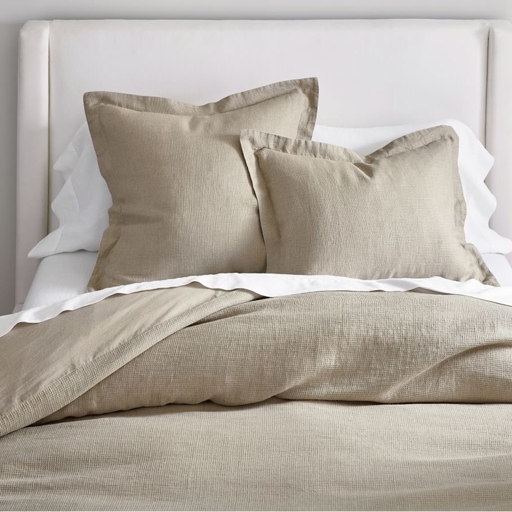 Pottery Barn European Linen Cotton Waffle Weave Duvet Cover (Full/Queen)
